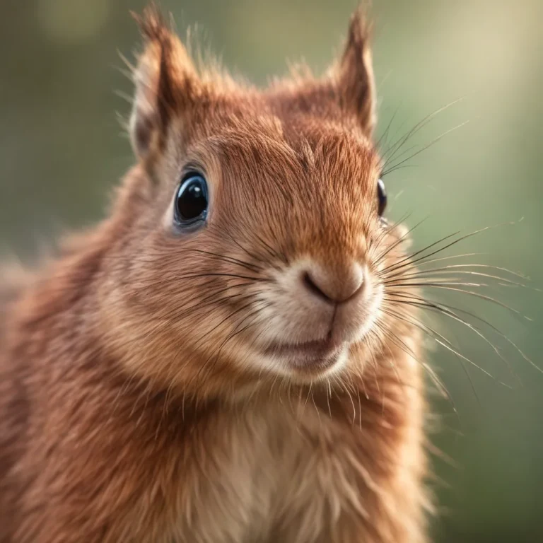 Close-up red squirrel portrait